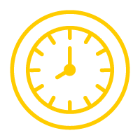 Gelbes Icon einer Uhr
